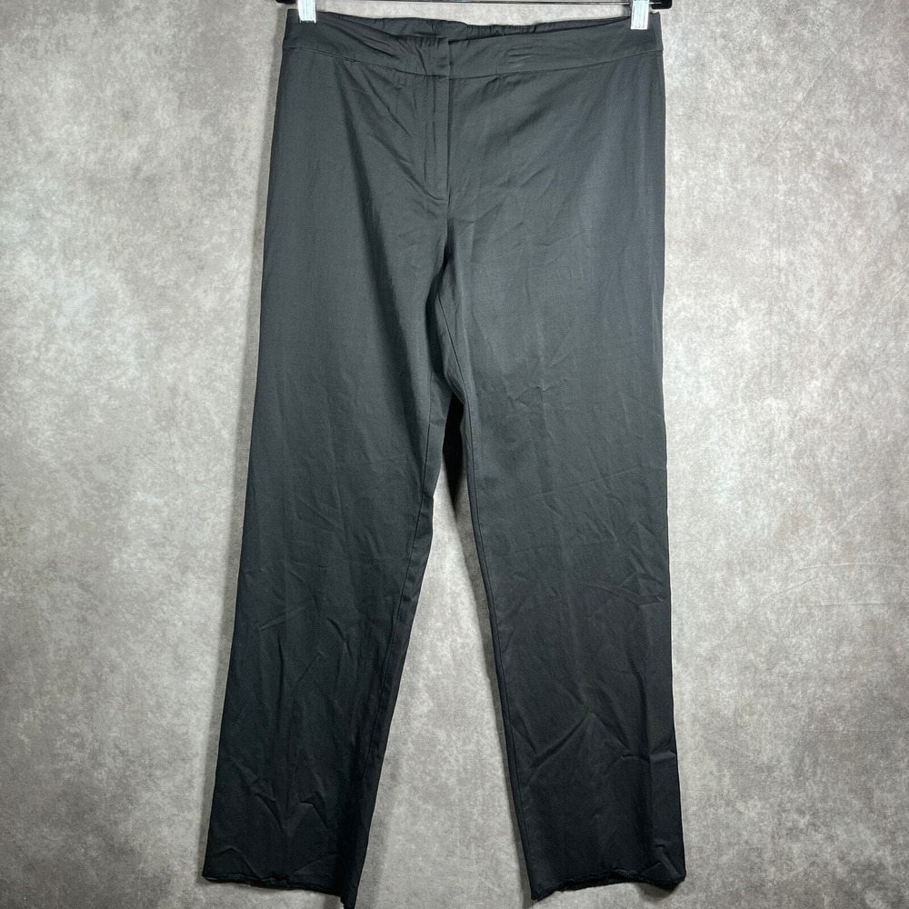 Eileen Fisher Dress Pants Womens Medium Gray Flat Front Straight Career‎ Office